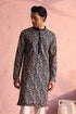 SHRESTHA By VASTRAMAY Men's Bottle Green Georgette Embroidered Kurta